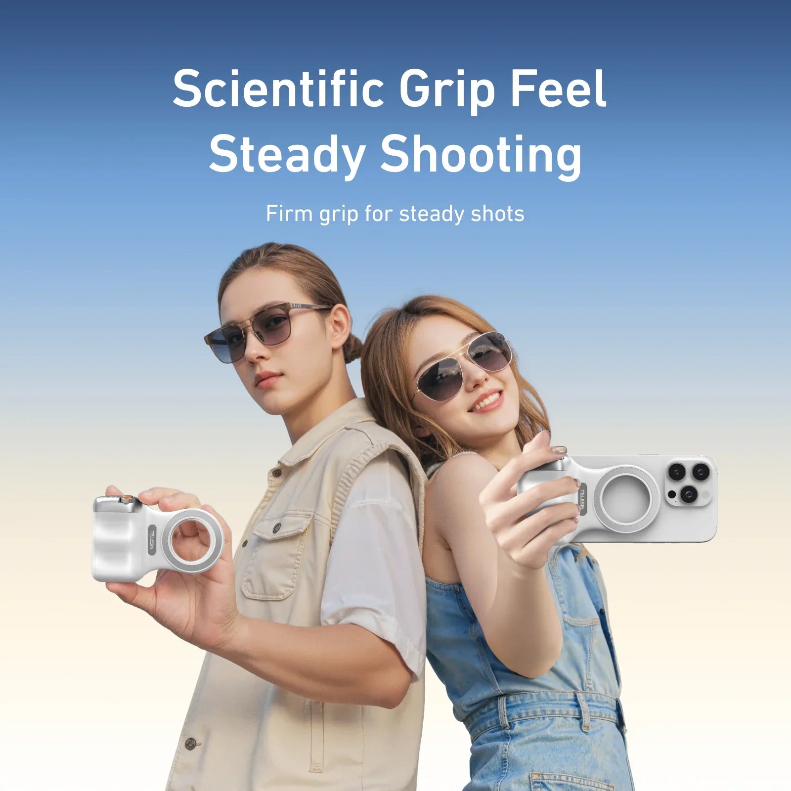 Telesin Fun Shot Magnetic Phone Grip | Shooting Aid for Apple, Xiaomi, OnePlus & More