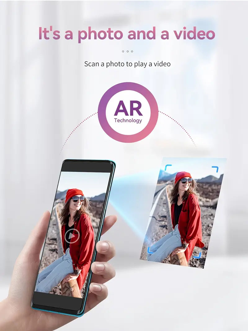 HPRT Mini Photo Printer for iPhone, Smartphone, Portable Instant Picture Printer with Bluetooth, Wireless Thermal Dye Sublimation Photo Printer CP2100 (Pink, Printer + 10 Sheets)