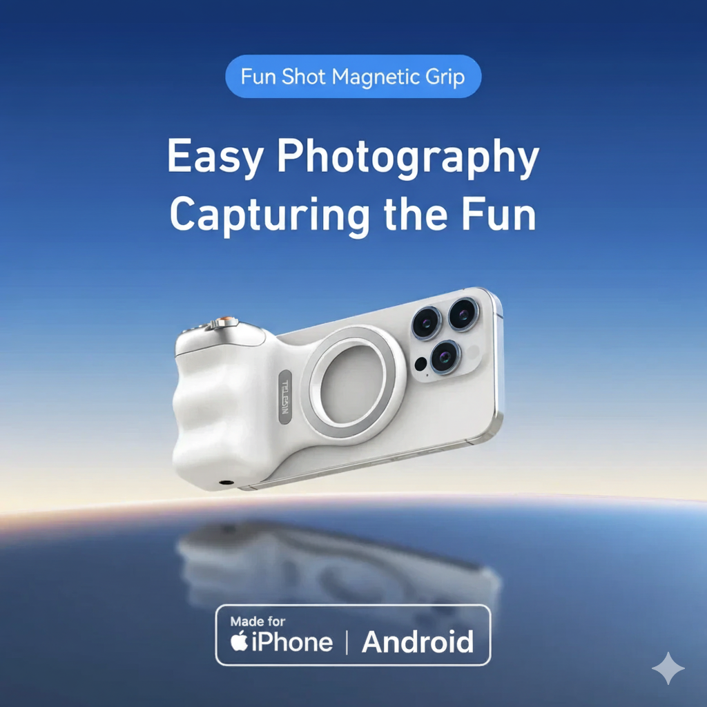 Telesin Fun Shot Magnetic Phone Grip | Shooting Aid for Apple, Xiaomi, OnePlus & More