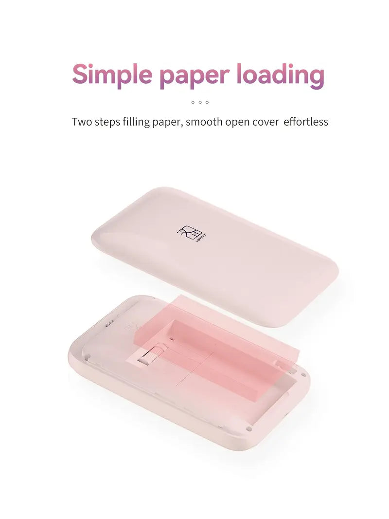 HPRT Mini Photo Printer for iPhone, Smartphone, Portable Instant Picture Printer with Bluetooth, Wireless Thermal Dye Sublimation Photo Printer CP2100 (Pink, Printer + 10 Sheets)